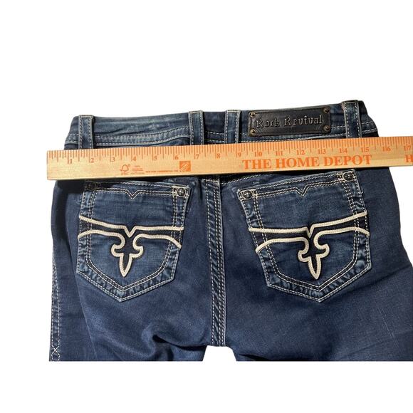 Rock Revival Pearl Skinny Jeans Embellished Pockets Dark Wash Denim 28‎ - Picture 5 of 6